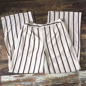 White Pants with Maroon Stripes